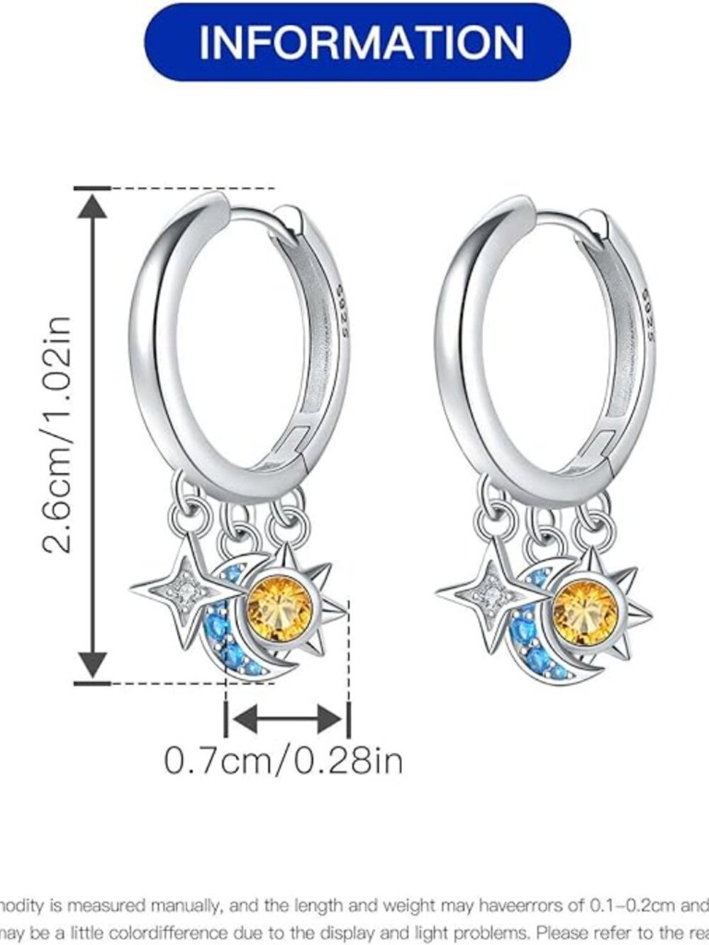 BRAND NEW 925 Sterling Silver Dangle Earrings - Picture 2 of 5